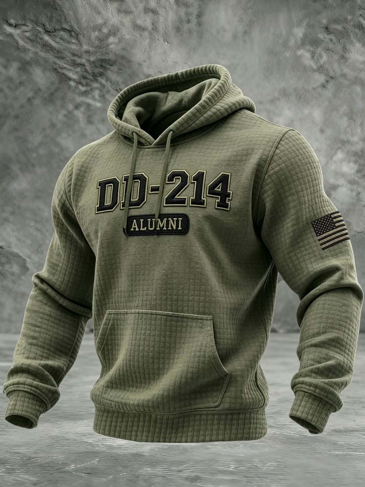Men's Veteran Pride DD-214 Printed Checkered Hoodie