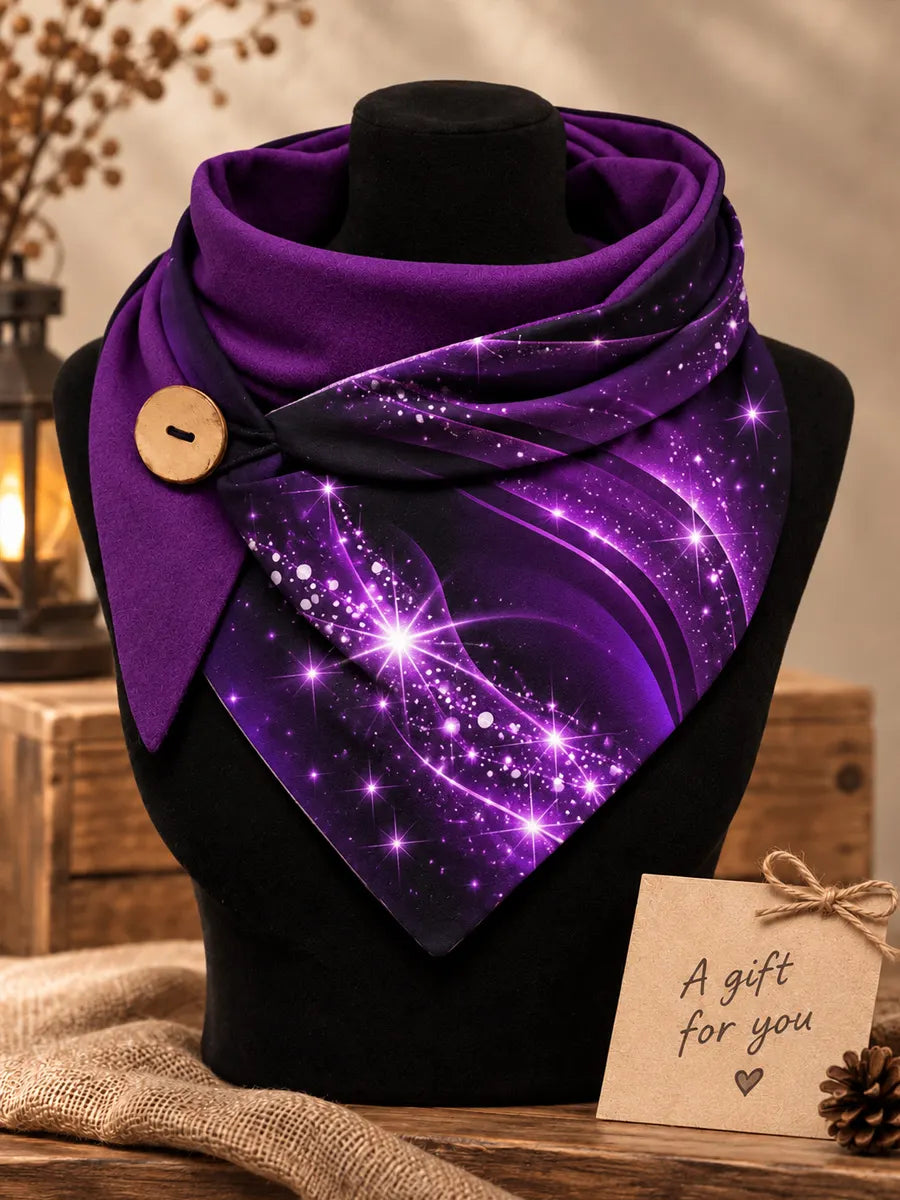 Women's Light Effects Print Elegant Winter Triangle Scarf – Versatile Everyday & Holiday Accessory