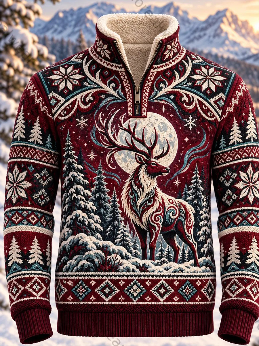 Men's Nordic Forest Animal Flannel Top