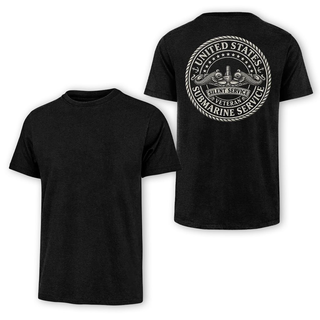 Silent Service Veteran Silver Dolphins Classic Tee