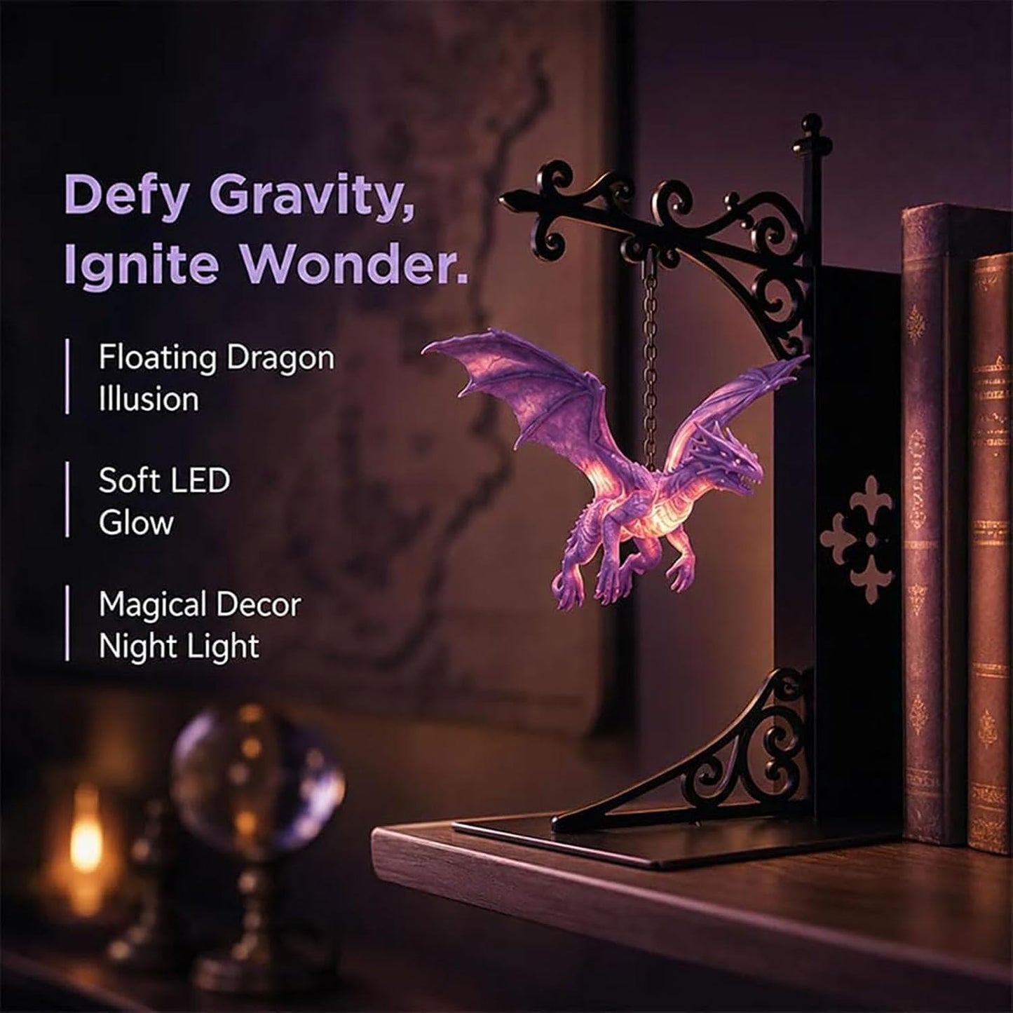 Fantasy Dragon Bookshelf Lamp - The Perfect Gift For Dragon Lovers