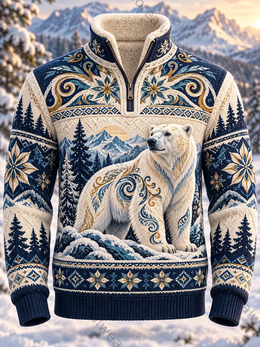 Men's Nordic Forest Animal Flannel Top