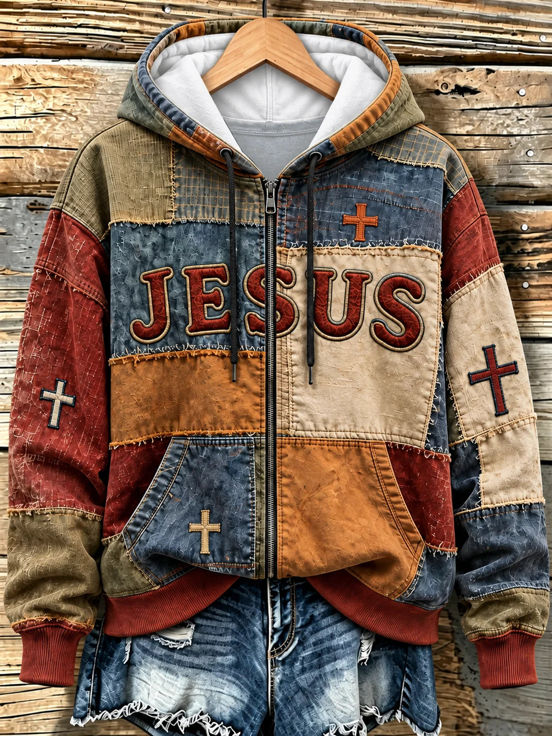 Women's Casual "Faith" Cross-Print Sweatshirt
