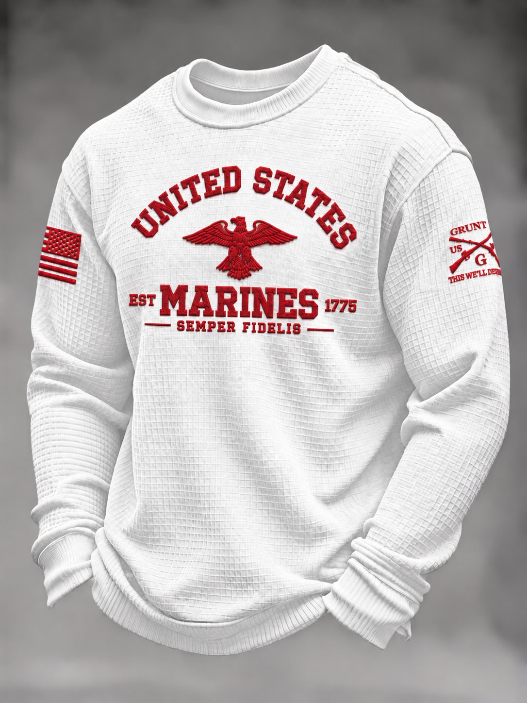 Men's U.S. Veterans Printed Waffle-Knit Top