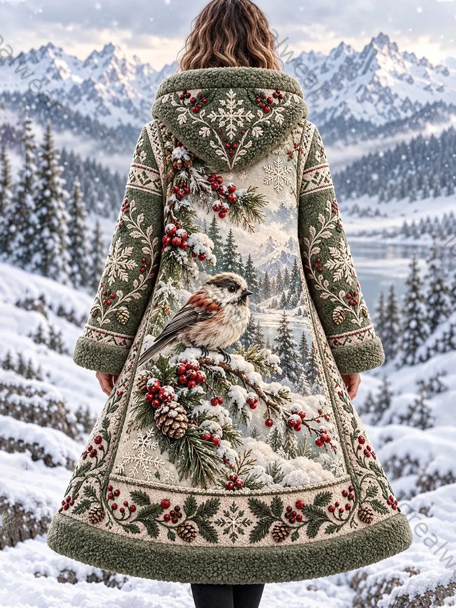 Women's Nordic Forest Animals Flannel Jacket