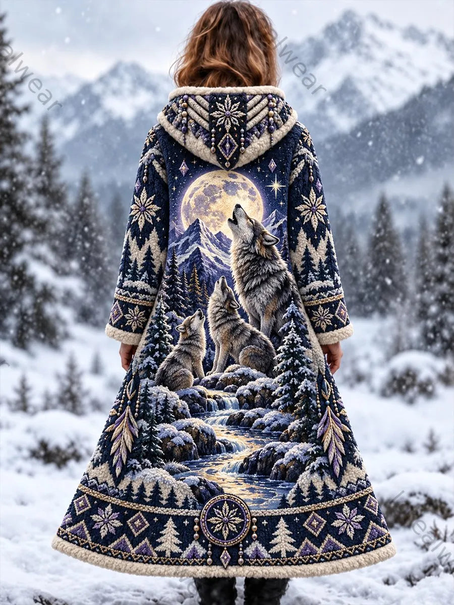 Women's Nordic Forest Animal Flannel Jacket
