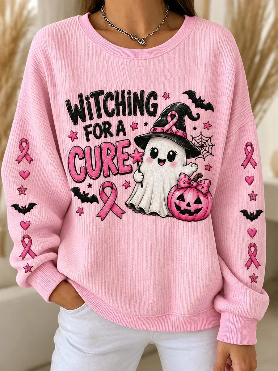 Women's Breast Cancer Print Sweatshirt
