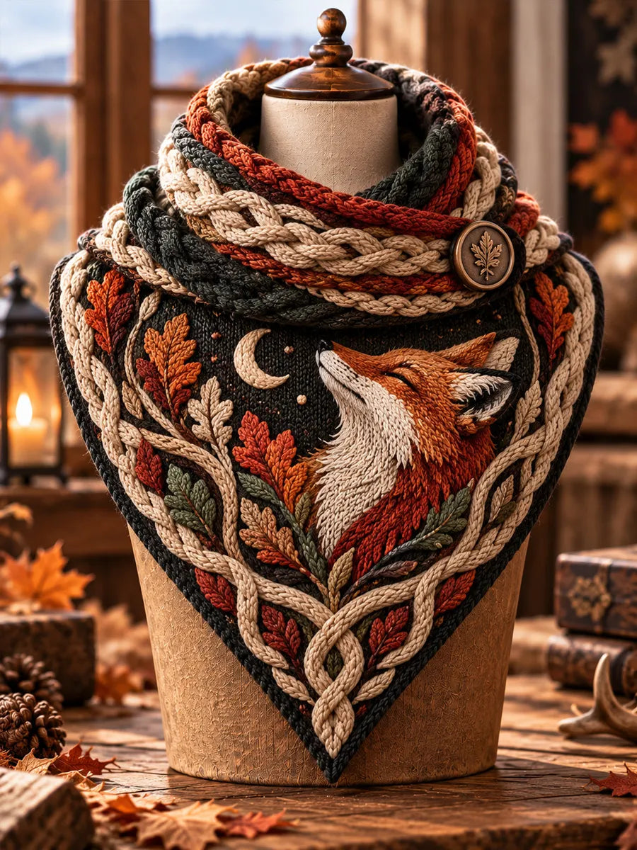 Women's Fox Triangle Scarf – Versatile Everyday & Holiday Accessory