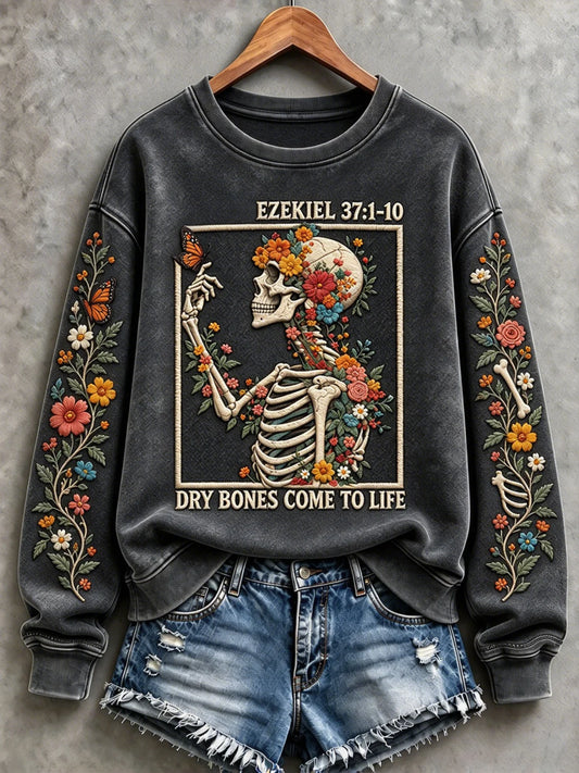 Women's Casual Printed Long-Sleeve Sweatshirt