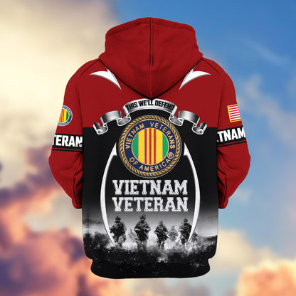 Premium US Veterans Zip Up Hoodie ATTN150821, Gifts For US Veterans, Gifts On Father's Day, Veterans Day.