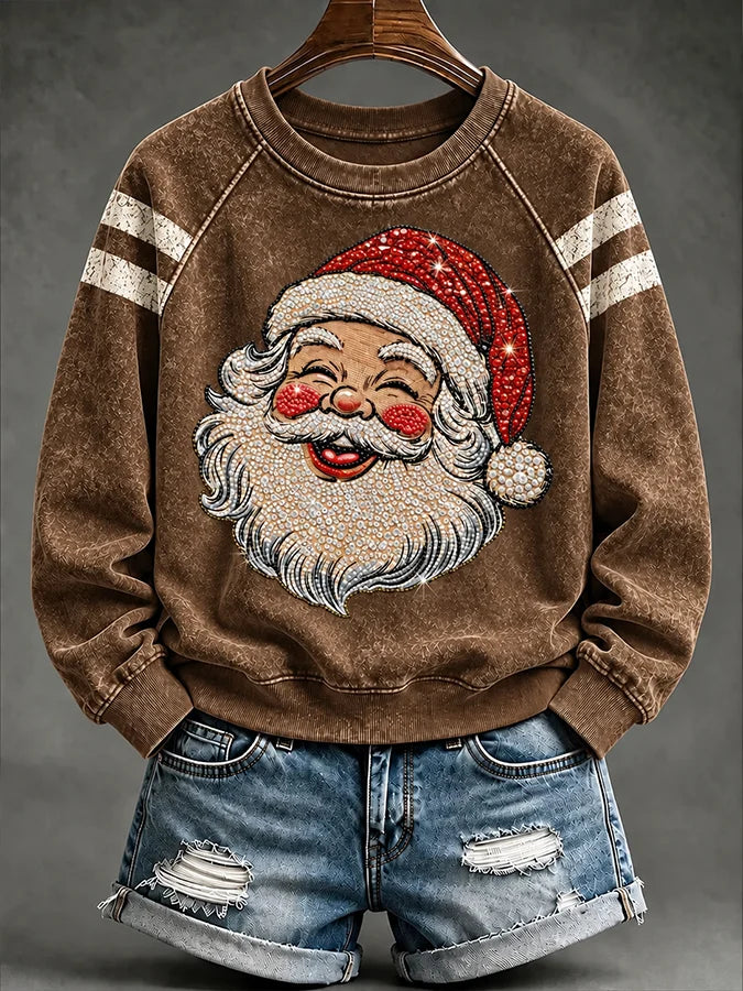 Women's Casual Christmas Print Long-Sleeved Sweatshirt