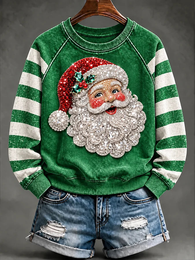 Women's Casual Christmas Print Long-Sleeved Sweatshirt