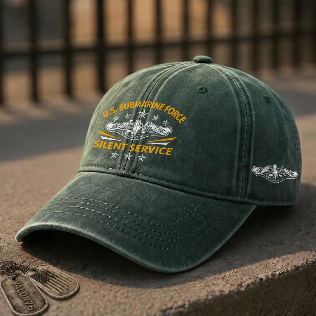 Silver Dolphins Navy Submarine Silent Service Cap