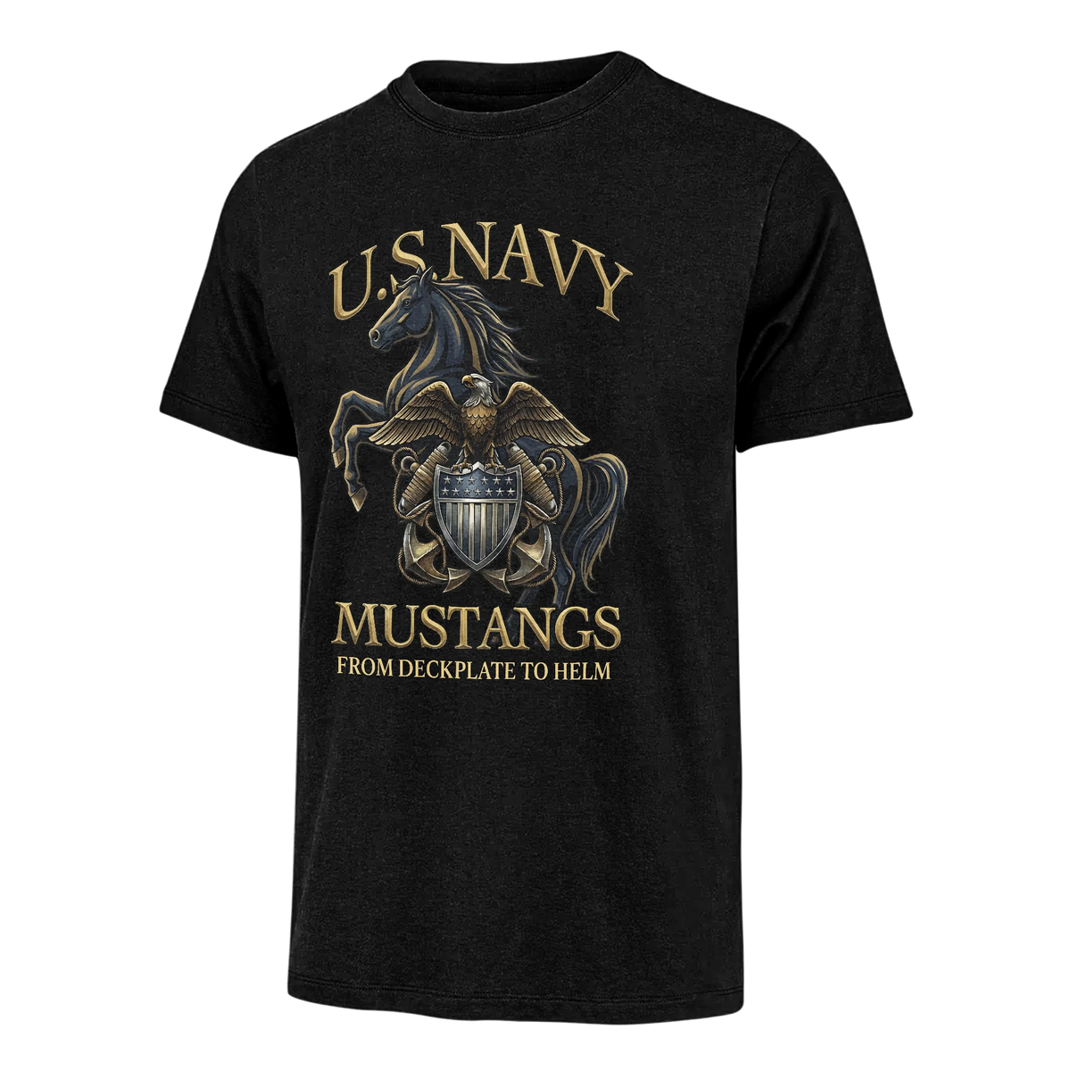Navy Mustang From Deckplate To Helm Classic Tee