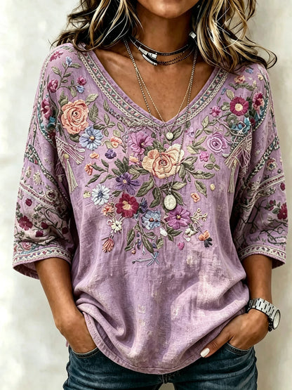 Women's Floral Print Casual Top