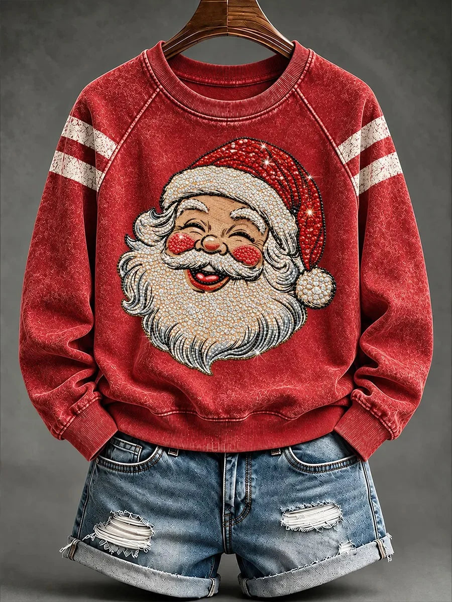 Women's Casual Christmas Print Long-Sleeved Sweatshirt