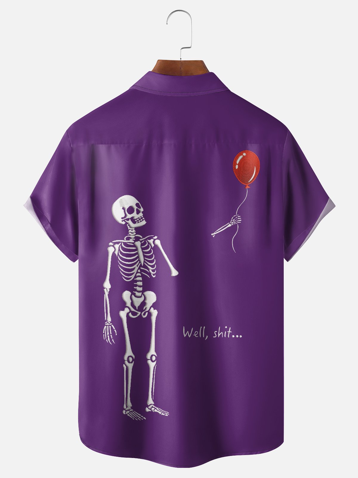 Moisture-wicking Halloween Skeleton Chest Pocket Casual Shirt