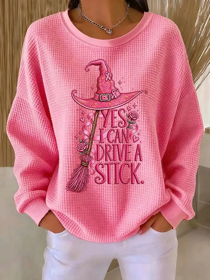 Women's Breast Cancer Print Sweatshirt