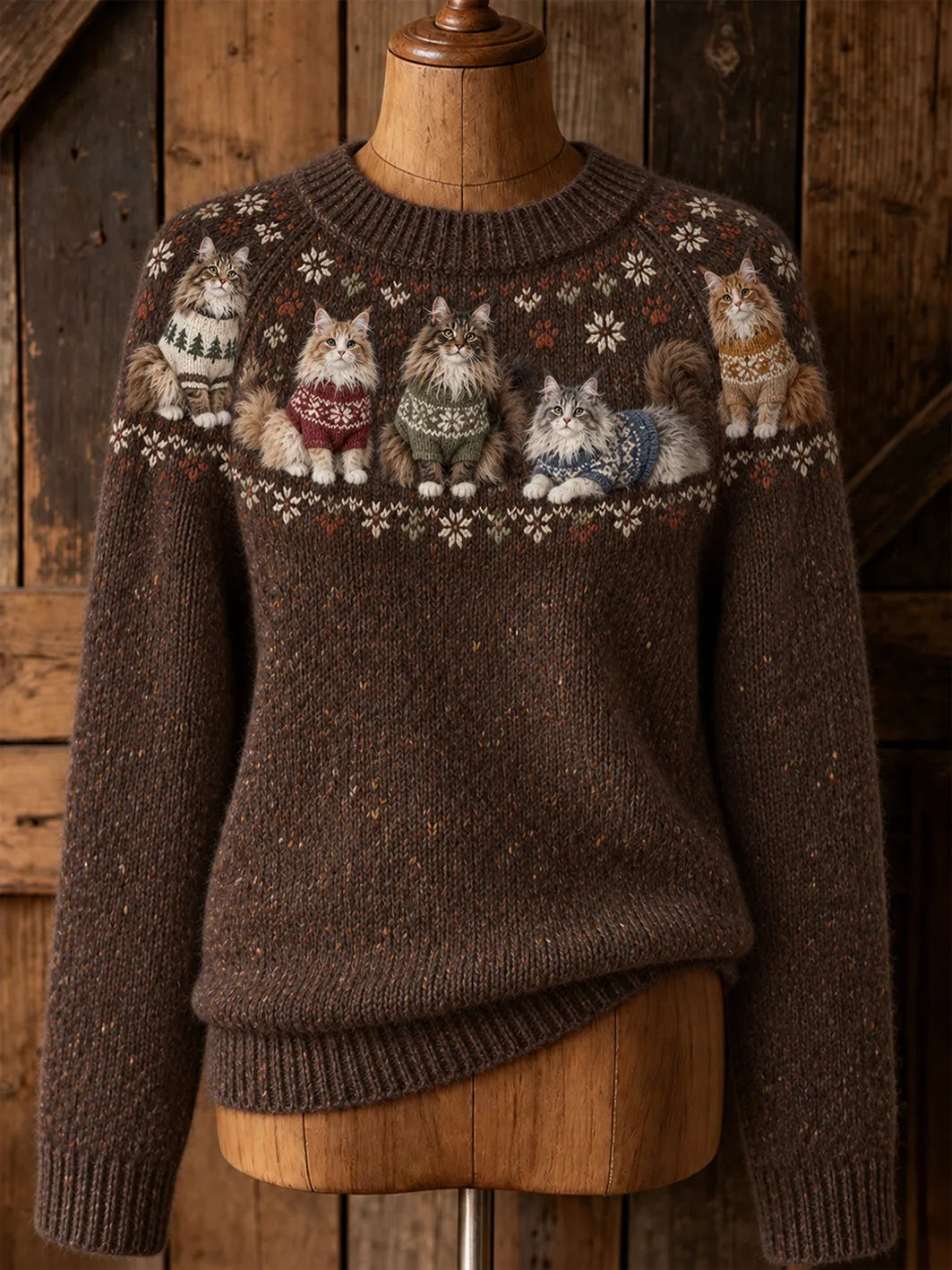 Women's cute cat design casual raglan sleeve sweater