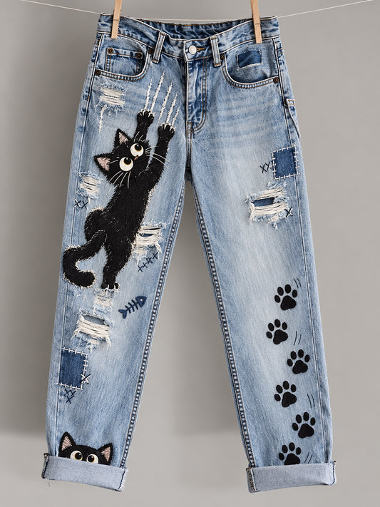 Women‘s Fun Animals Art Print Flared Trousers