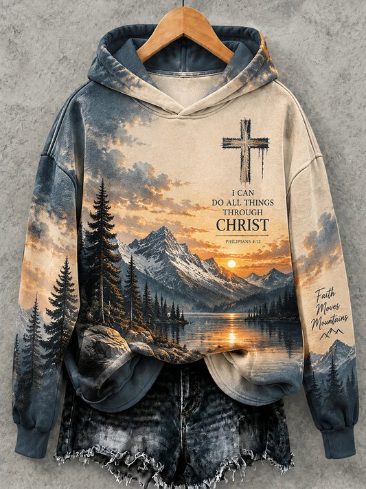 Women's Casual "Faith" Print Hoodie