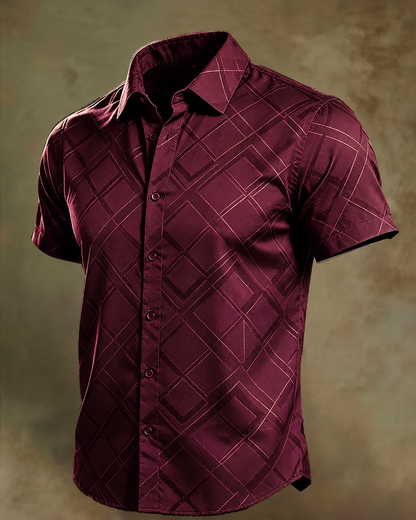 Moisture-Wicking Abstract Geometric Line Art Casual Shirt