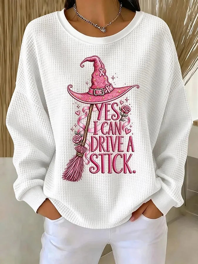 Women's Breast Cancer Print Sweatshirt