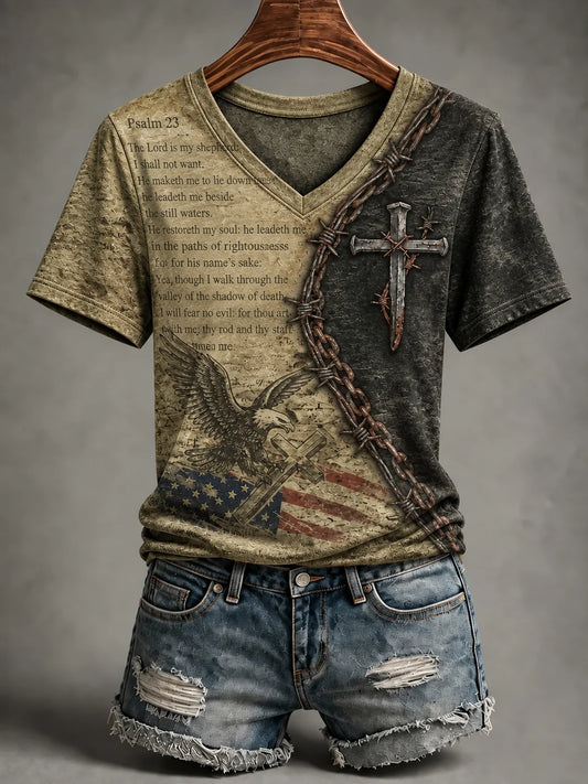 Women's Casual Faith Print Casual T-shirt