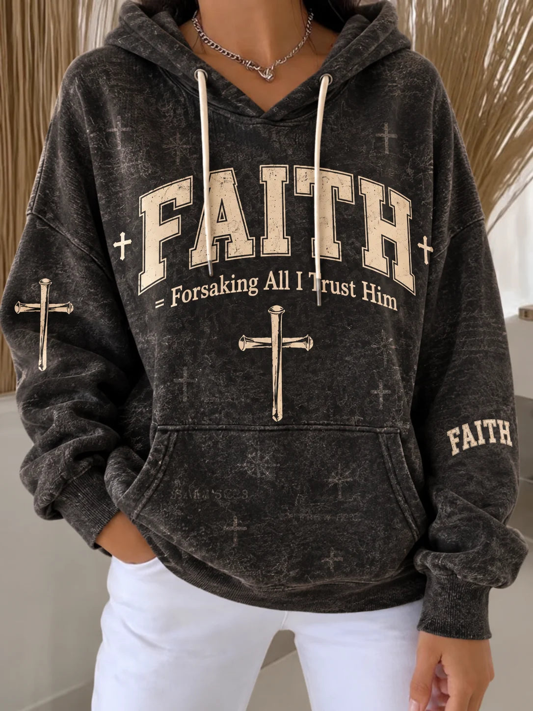 Women's Casual "Faith"  Print Sweatshirt