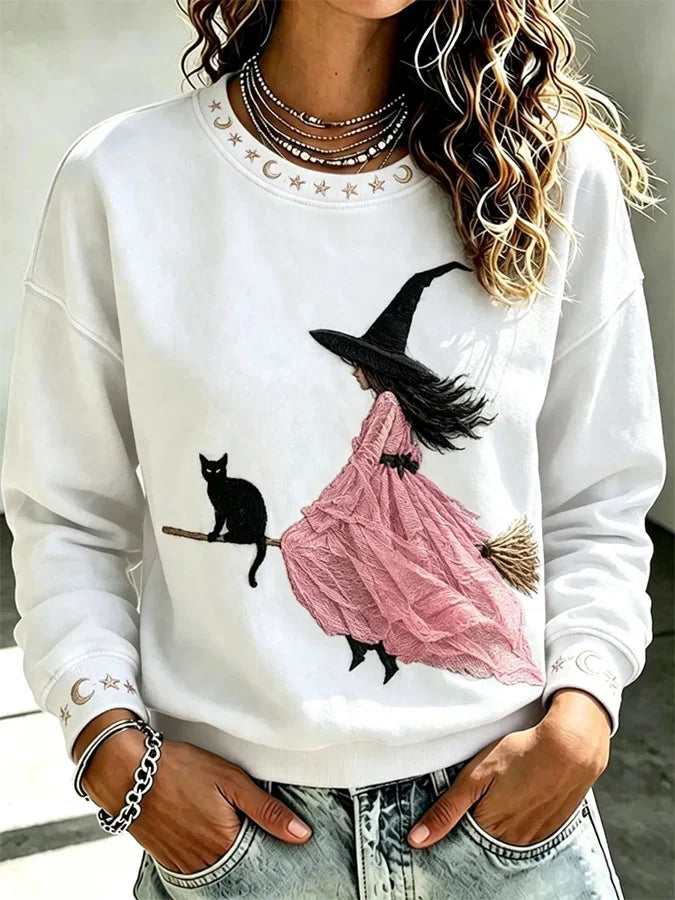 Women's Casual Printed Long-Sleeve Sweatshirt