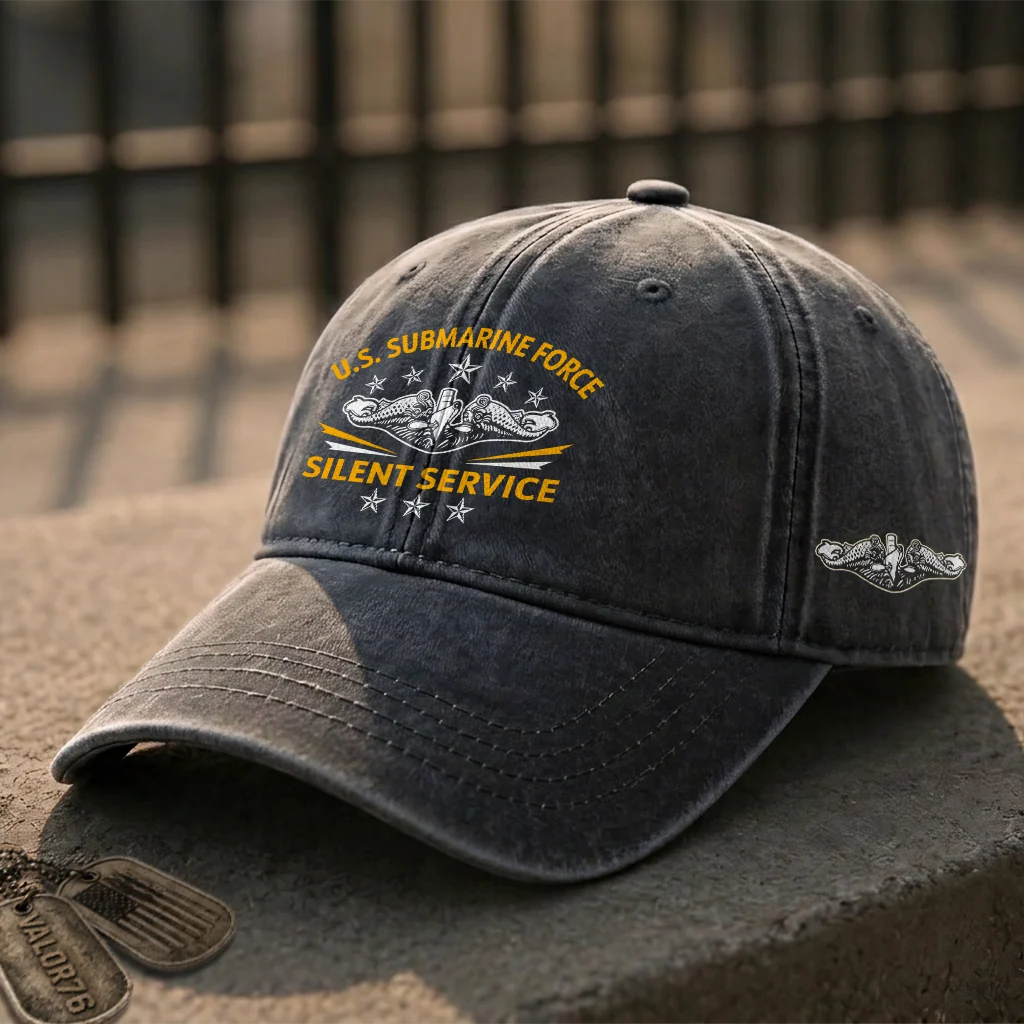 Silver Dolphins Navy Submarine Silent Service Cap