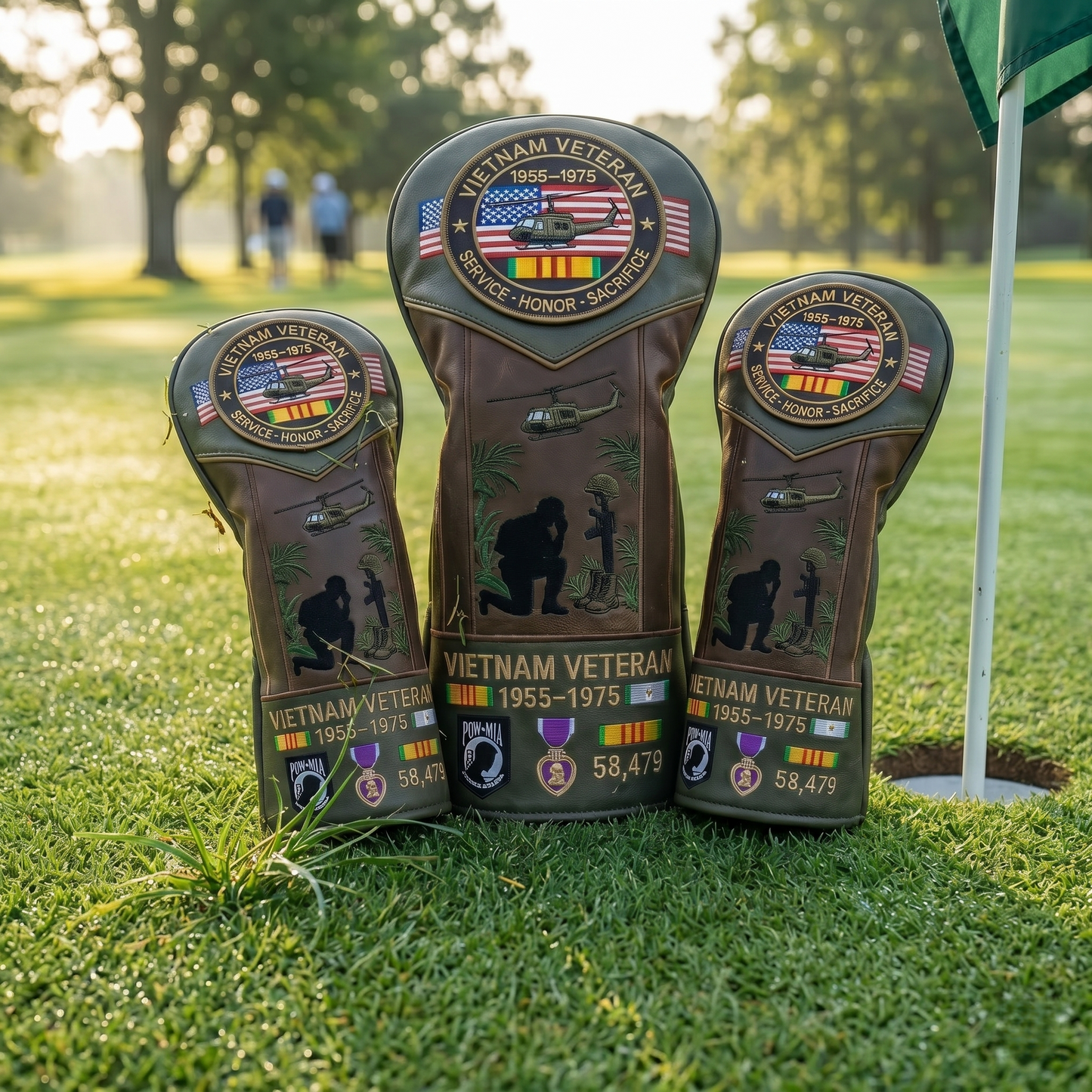 🎖️ Last Day Promo: 49% OFF ⛳️Vietnam Veteran Tribute Elite Leather Golf Head Cover -1955-1975 Service Tribute