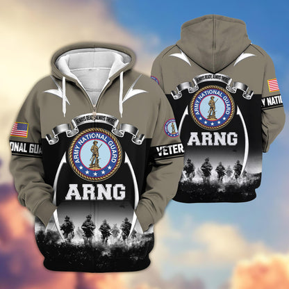 Premium US Veterans Zip Up Hoodie ATTN150821, Gifts For US Veterans, Gifts On Father's Day, Veterans Day.