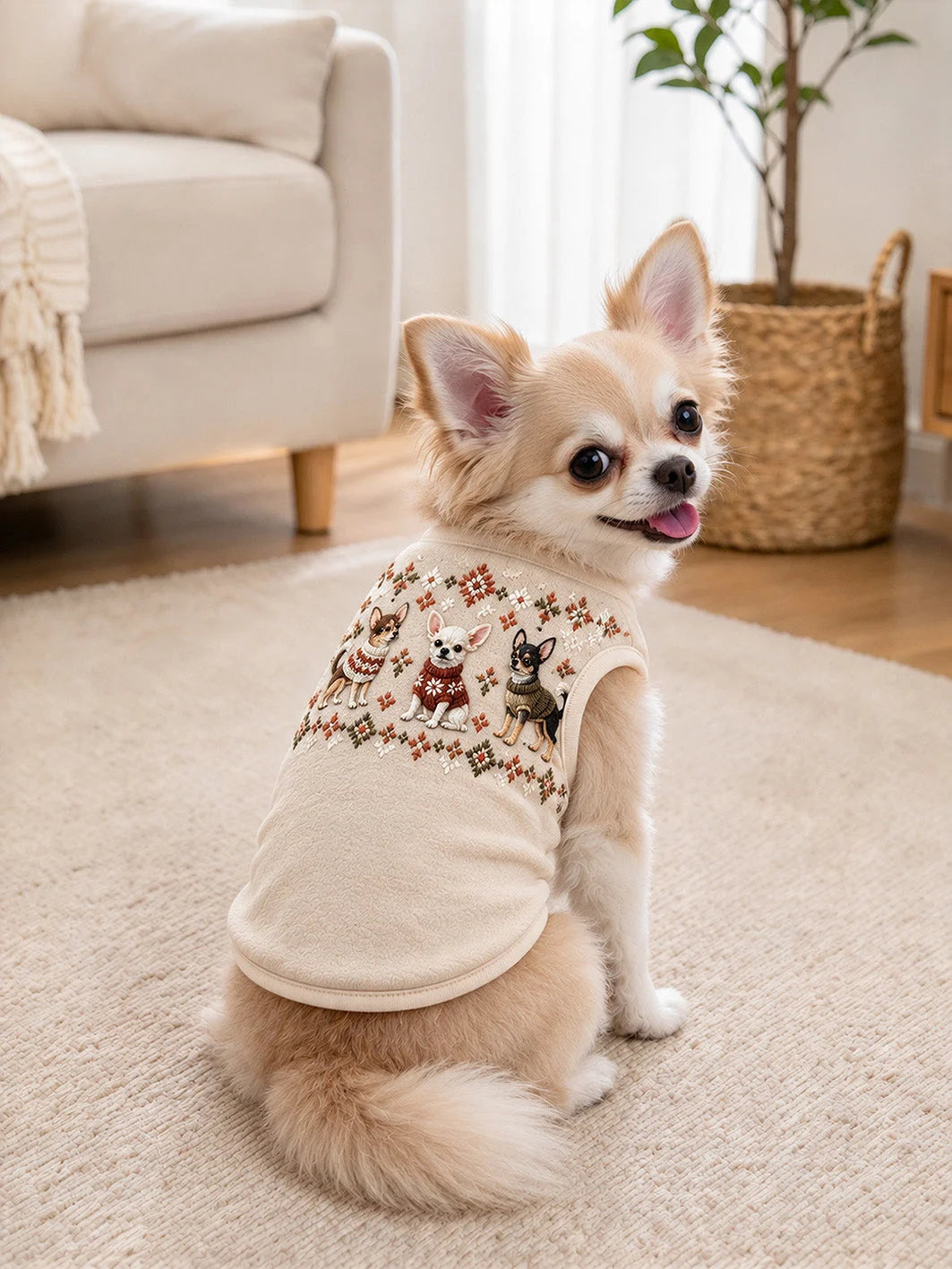 Chihuahua Pattern Design Pet Sleeveless Vest
