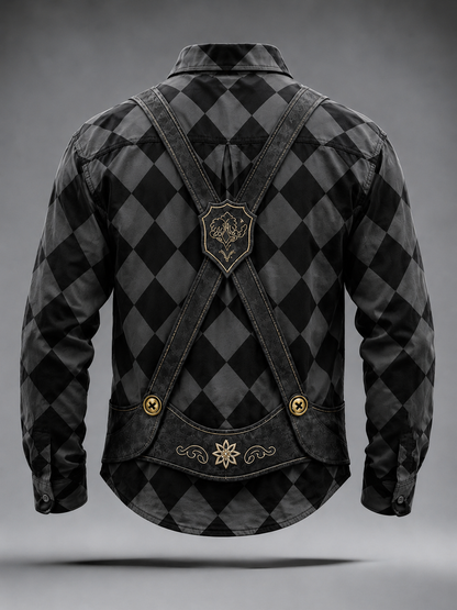 Moisture-Wicking Oktoberfest Style Chest Pocket Long-Sleeve Casual Shirt