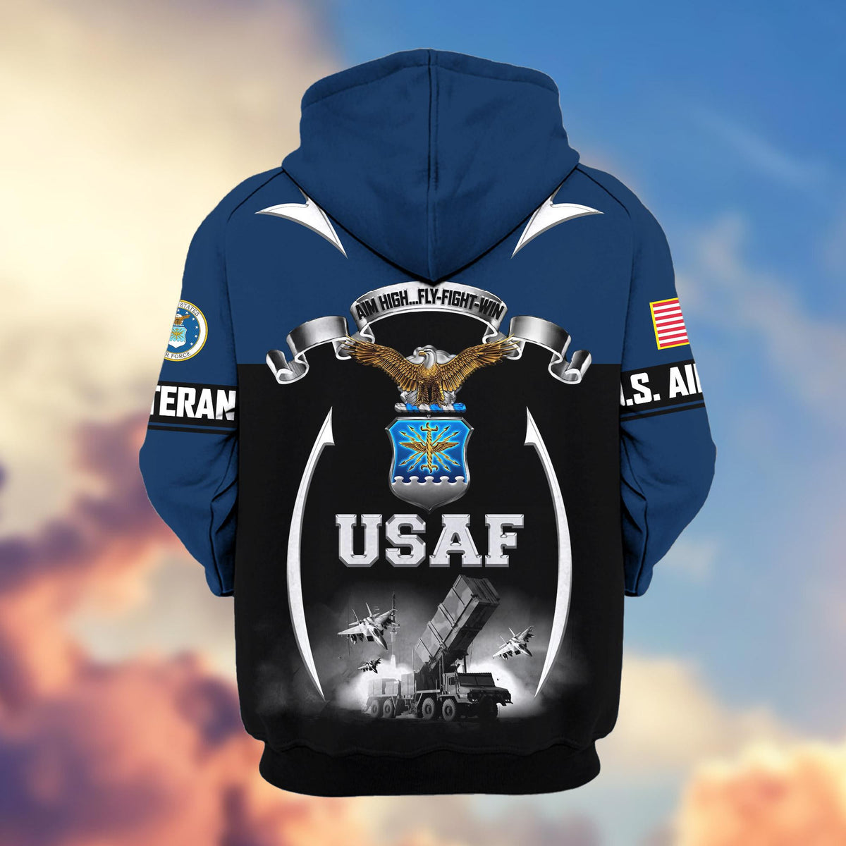 Premium US Veterans Zip Up Hoodie ATTN150821, Gifts For US Veterans, Gifts On Father's Day, Veterans Day.
