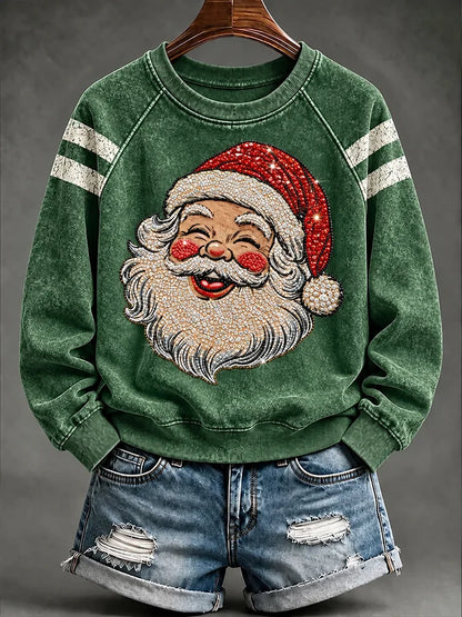 Women's Casual Christmas Print Long-Sleeved Sweatshirt