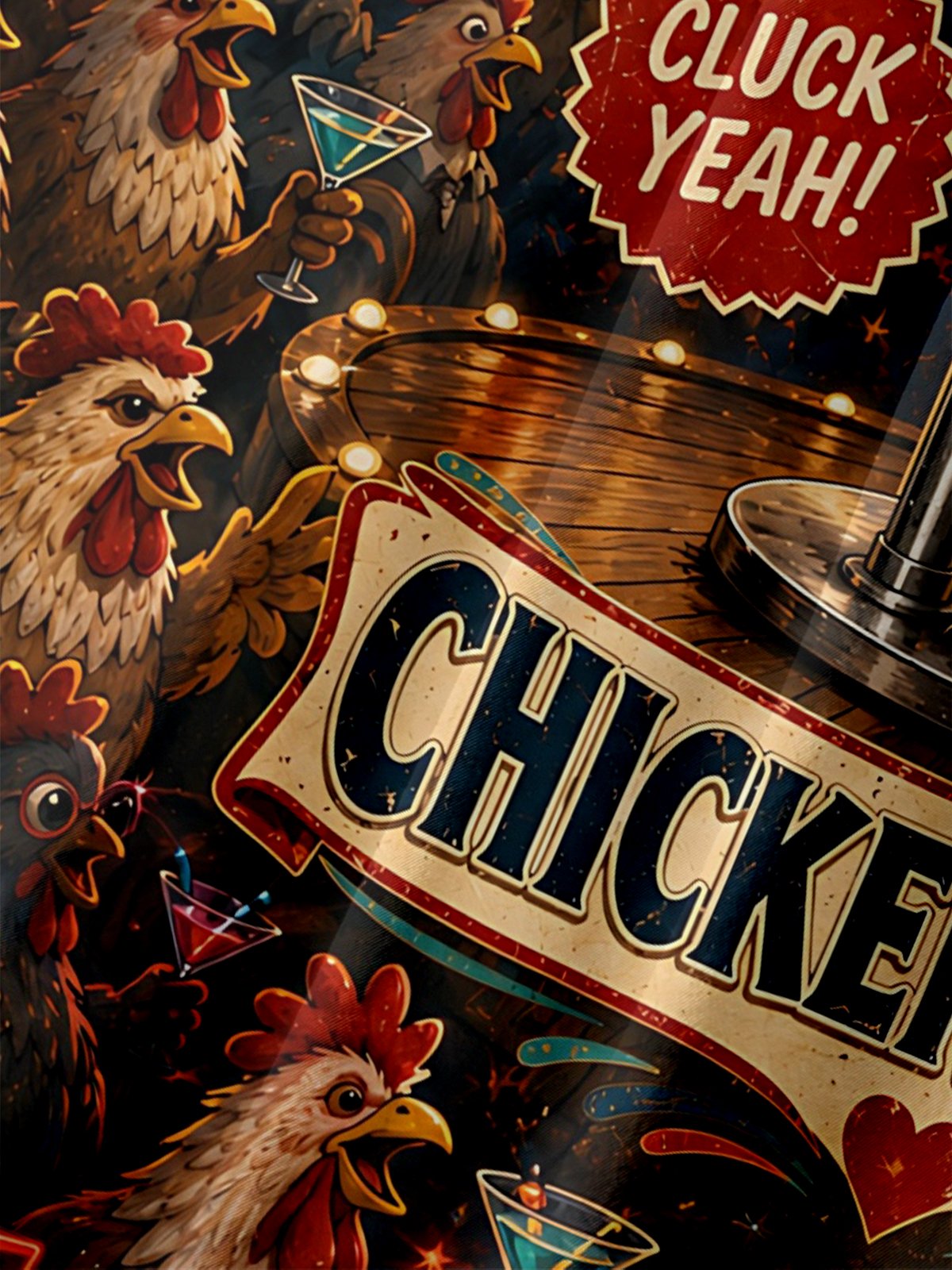 Moisture-Wicking "Beer Can Chicken" Chest-Pocket Hawaiian Shirt