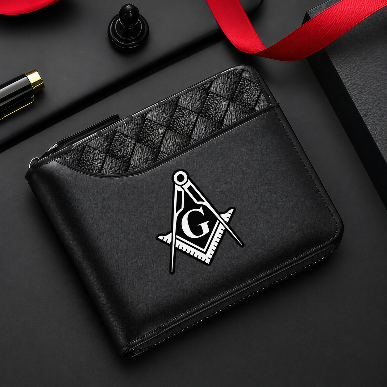 🧭 Masonic Wallet & Key Case Gift Set