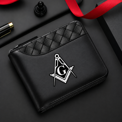 🧭 Masonic Wallet & Key Case Gift Set