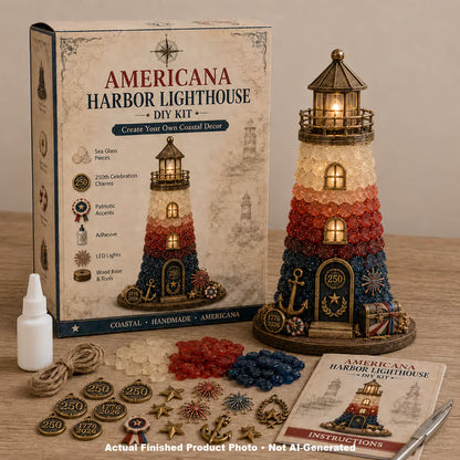 💥 LAST DAY 49% OFF - 💙 DIY Sea Glass Lighthouse Kit – Light-Up Coastal Craft & Handmade Home Decor