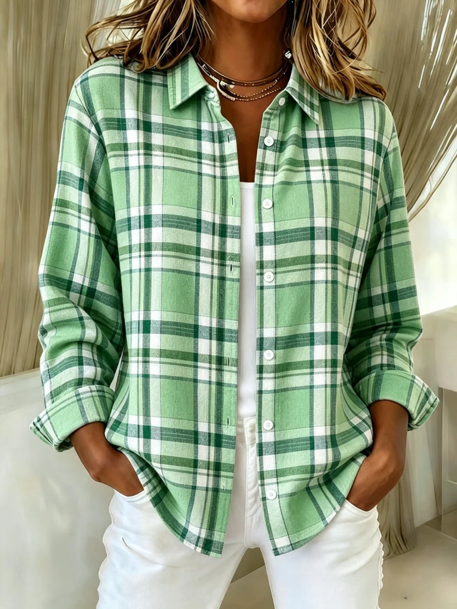 Women's Casual Retro Print Long-Sleeved Shirt