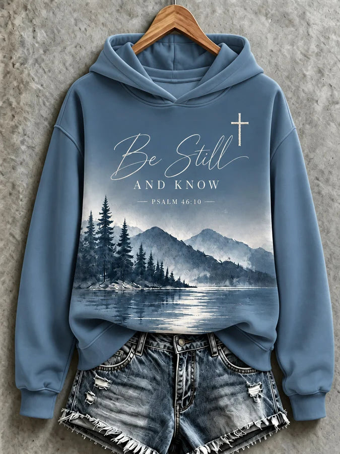 Women's Be Still And Know Psalm 46:10 Printed Sweatshirt