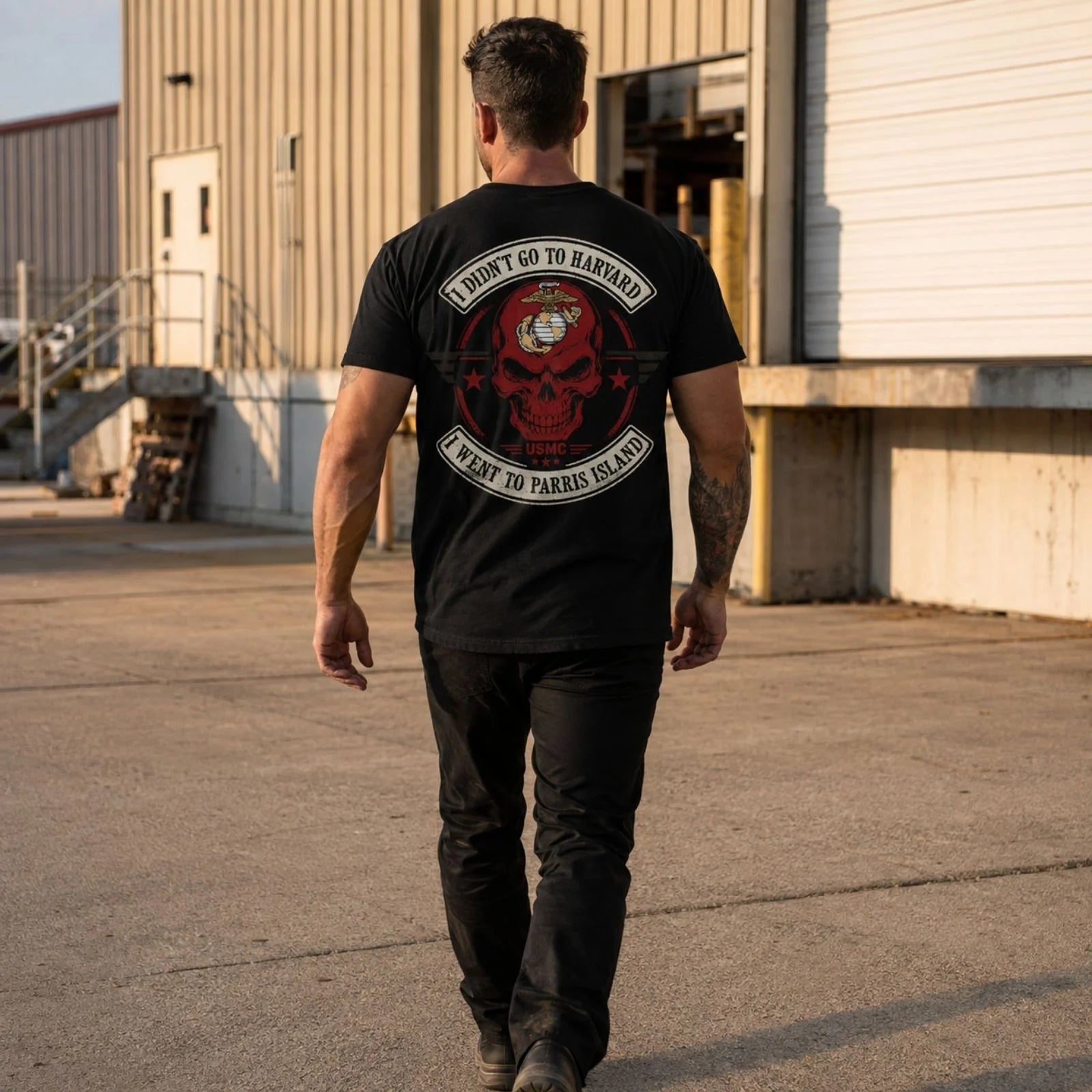 I Didn’t Go to Harvard, I Went to Parris Island Veteran T-Shirt
