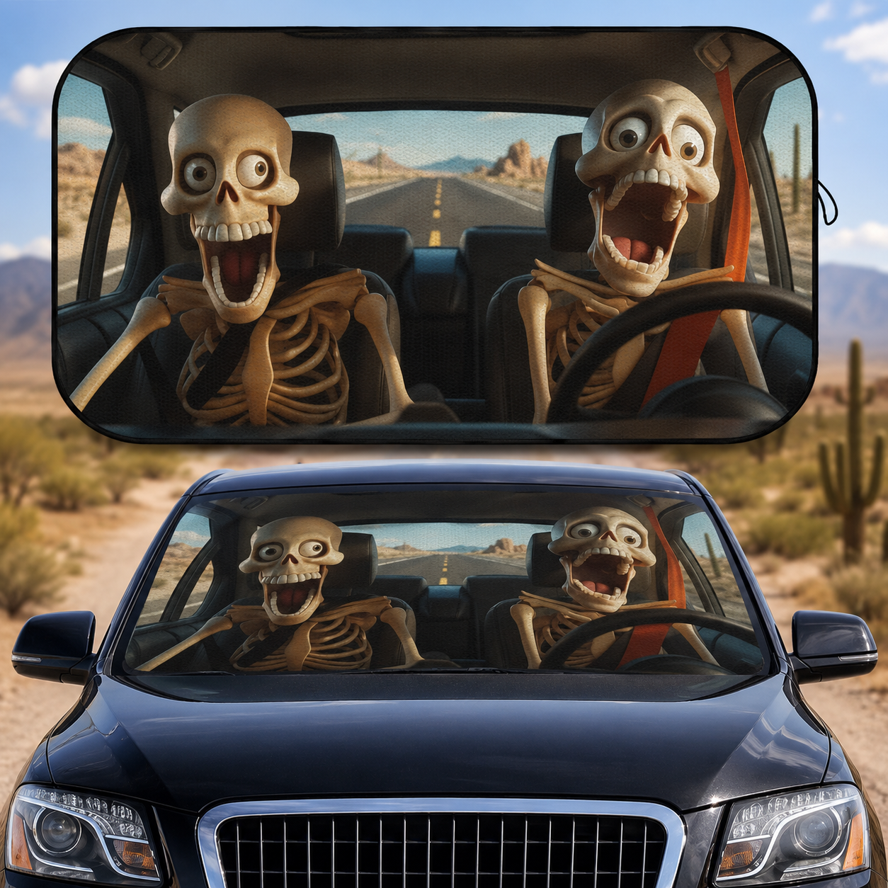 Universal Car Windshield Sun Shade – Foldable UV & Heat Protection Auto Sunshade for Cars, SUVs and Trucks