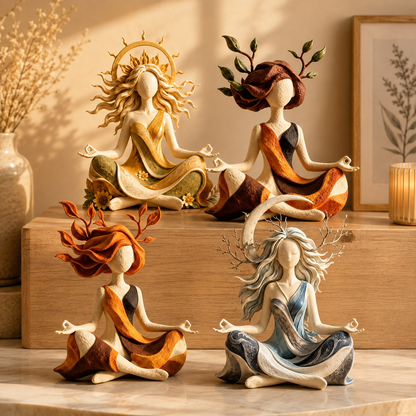 Serenity Growth Meditation Figurine – Crescent Moon Goddess Decor