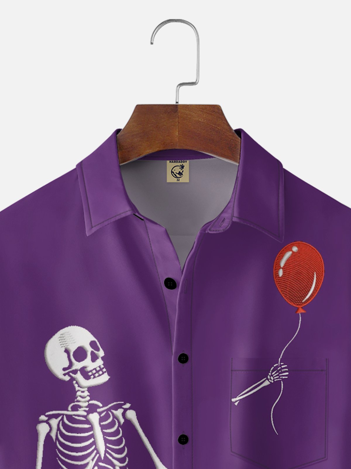 Moisture-wicking Halloween Skeleton Chest Pocket Casual Shirt