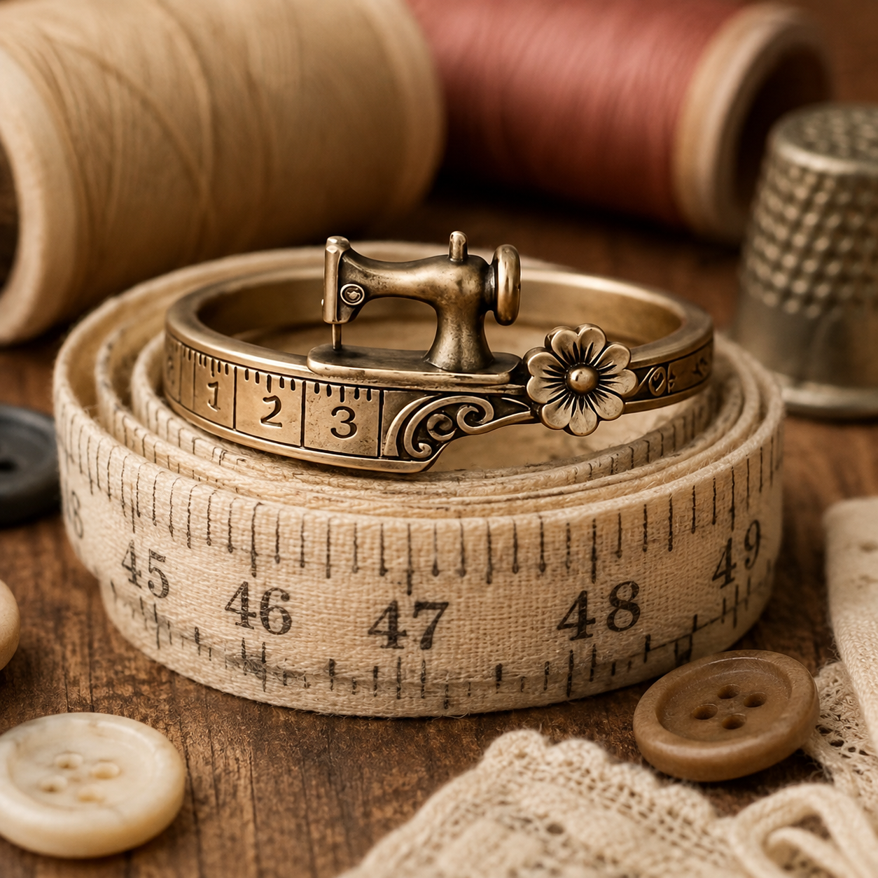 Vintage Sewing Machine Ring – A Charming Gift for Sewing Lovers