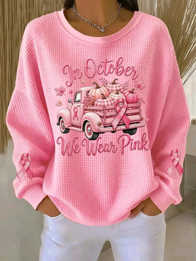 Women's Breast Cancer Print Sweatshirt