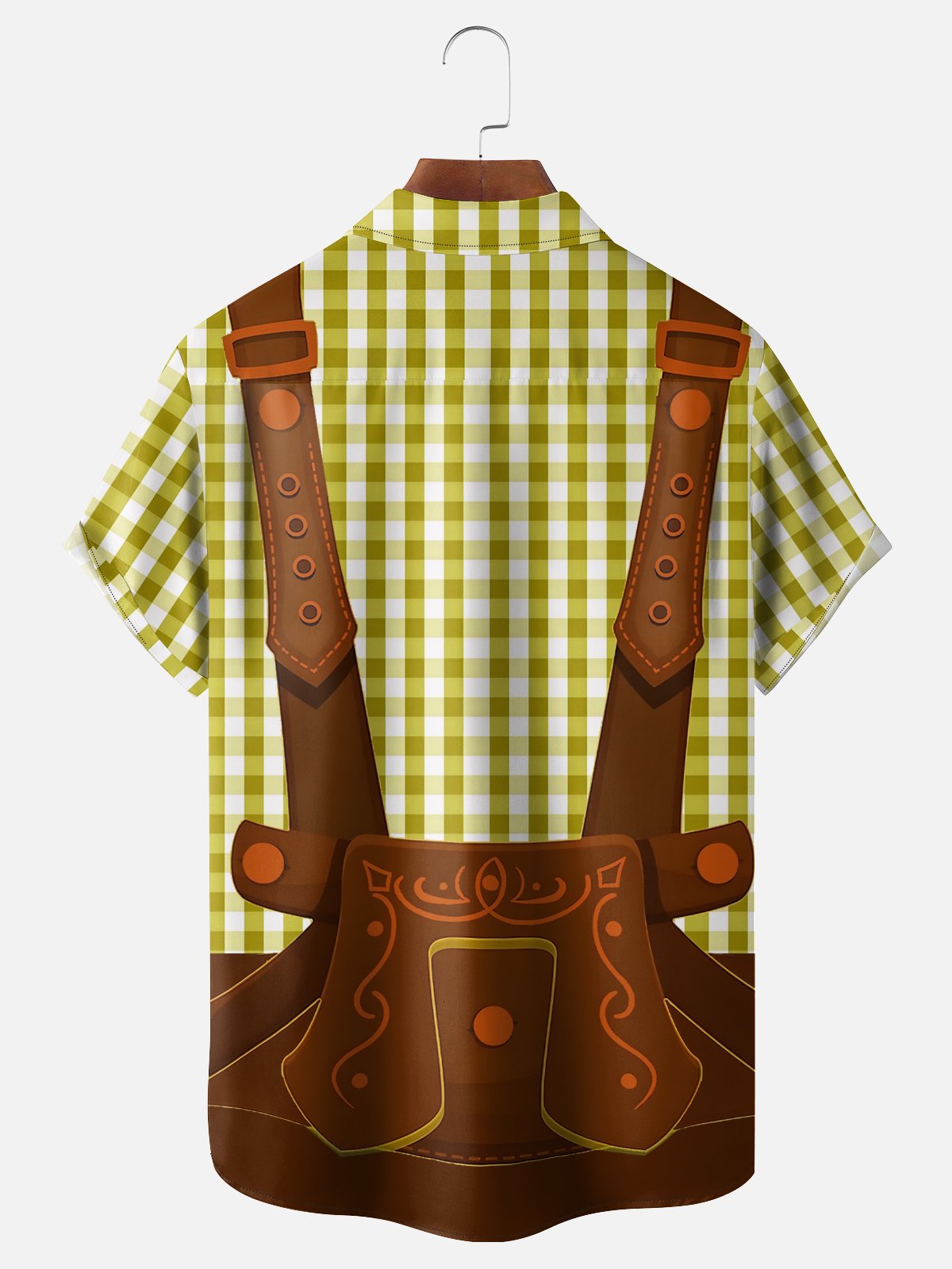 Moisture-wicking Oktoberfest Beer Festival Costume Chest Pocket Casual Shirt